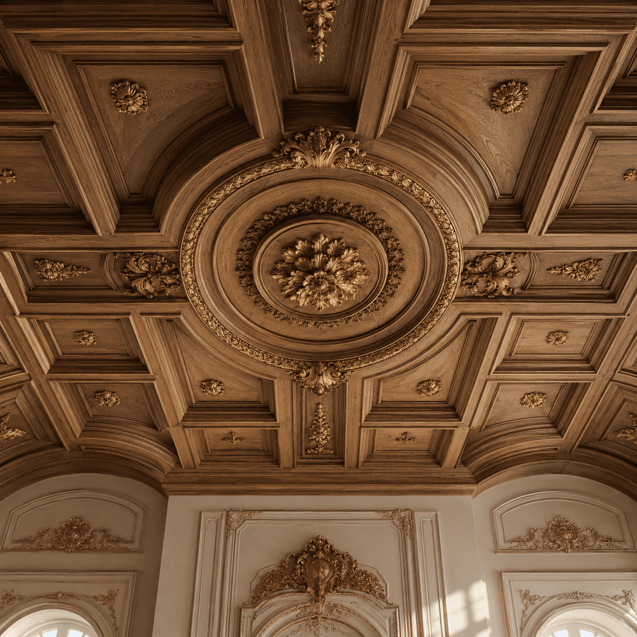 Caisson de plafond à la française sculpté
